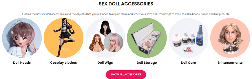 Category Navigation with Iconic Thumbnails-Reduce friction in discovery-appeal to different buyer intents-SEX DOLL ACCESSORIES