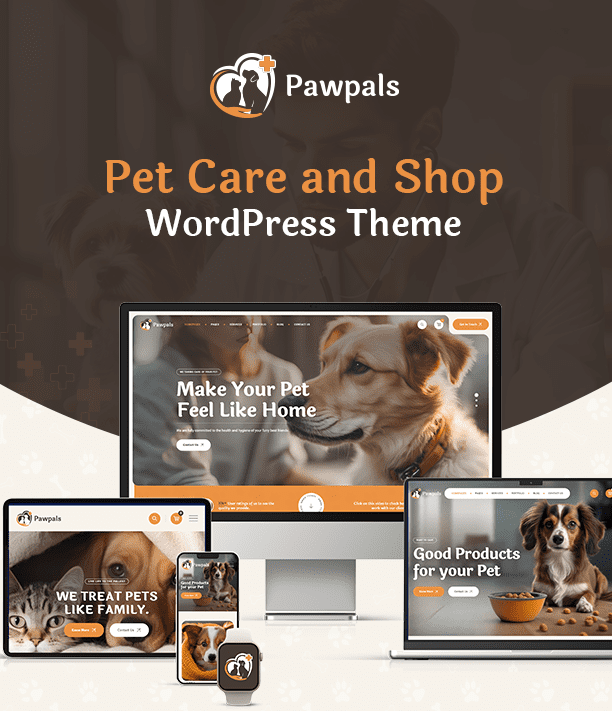 PawPals – Pet Care & Shop WordPress Theme-Sleek and modern design-Works well across devices and browsers-Lightweight for fast performance