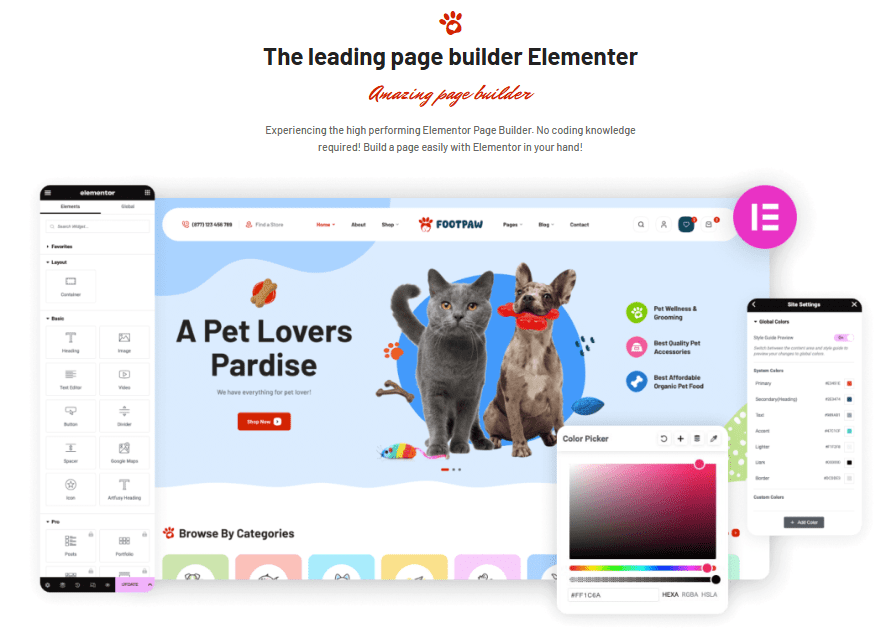 Footpaw – Pet Store WordPress Theme-Elementor-powered with WooCommerce compatibility-SEO-friendly and mobile optimized