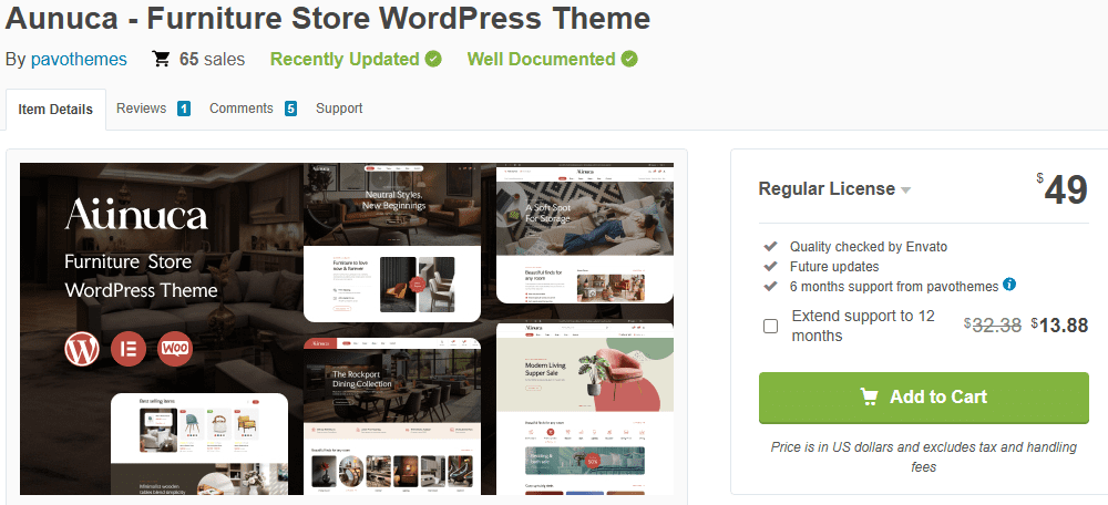 Aunuca – Furniture Store WordPress Theme-Users focused on clean structure and technical performance