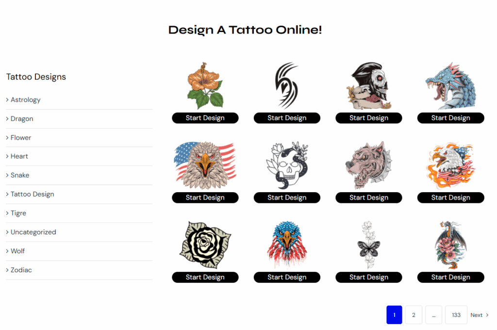 User Journey Design – A Three-Step Flow-Choose a Tattoo
