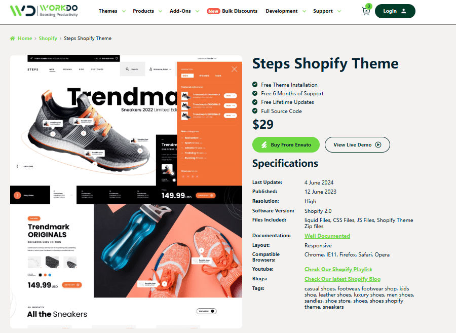 Steps – Sports Shoes Shopify 2.0 Theme