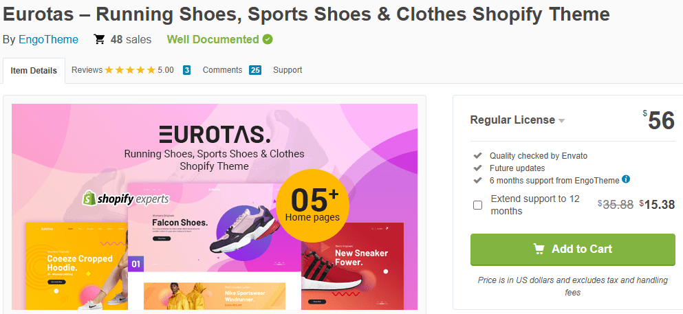 Eurotas – Running Shoes & Sports Clothes Shopify Theme
