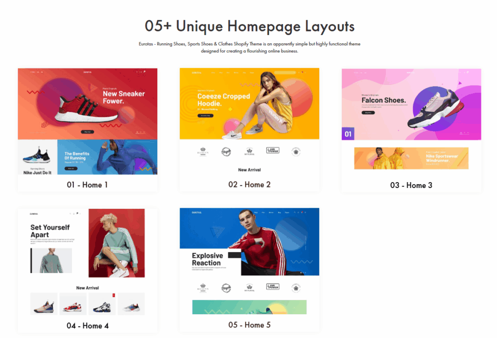 Eurotas – Running Shoes & Sports Clothes Shopify Theme