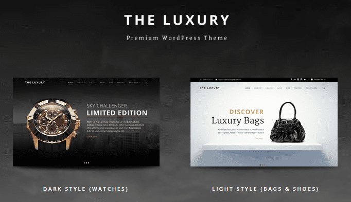 WordPress/WooCommerce Themes: Control, Content & Commerce-The Luxury – Dark/Light Responsive WordPress Theme