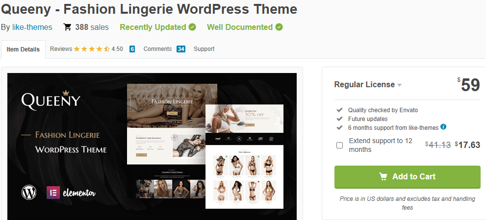 Queeny – Fashion & Lingerie WordPress Theme