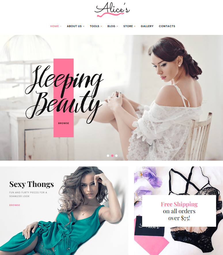 Alices – Lingerie Store and Fashion Boutique Theme
