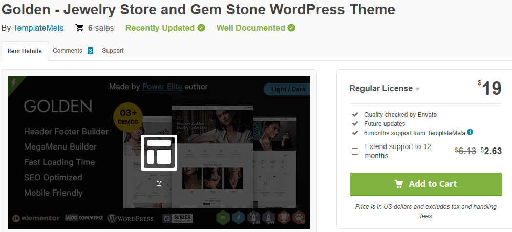 Golden – Jewelry Store and Gem Stone WordPress Theme