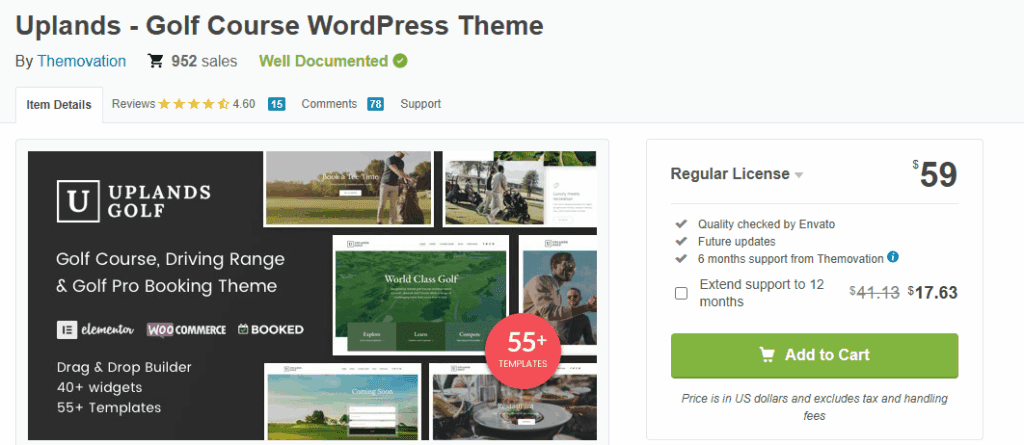 Golf-Overview of Each Theme-Uplands – Golf Course WordPress Theme