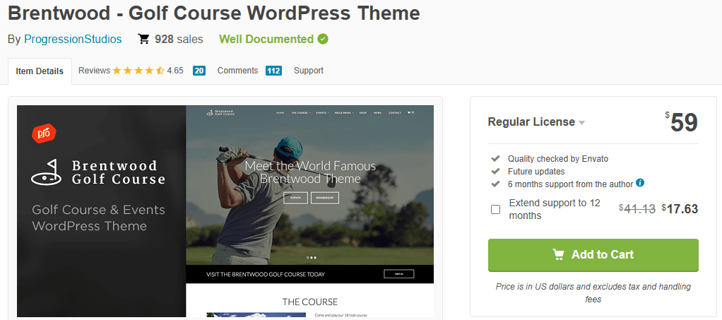 Golf-Overview of Each Theme-Brentwood – Golf Course WordPress Theme