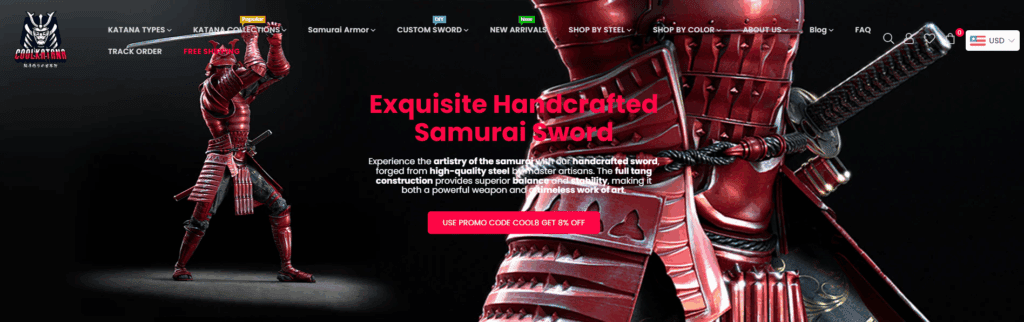 Hero Banner That Cuts Through the Noise-Personalized 3D Blade Engraving Spotlight-Katana-shopify