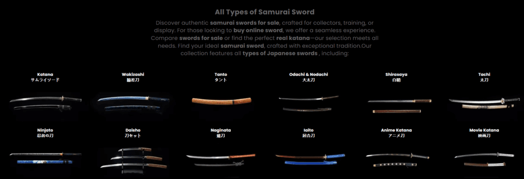 Explore by Sword Types-All Types of Samurai Swords Section-Katana-shopify