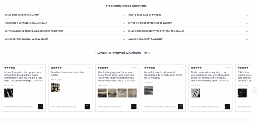 Building Social Trust-Reviews & FAQ-Katana-shopify