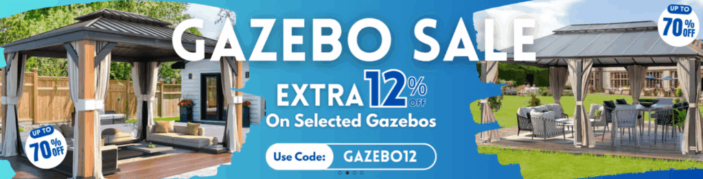 First Screen Banner-Instant Impact and Urgency-Gazebo Sale Banner
