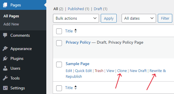 Step-by-Step Guide: How to Clone a WordPress Page-Find the page you want to clone