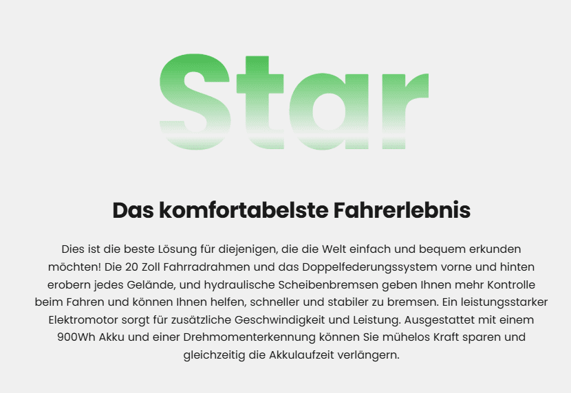 Brand Value Section – Performance Meets Comfort-Introducing “Star” as a Headline Element