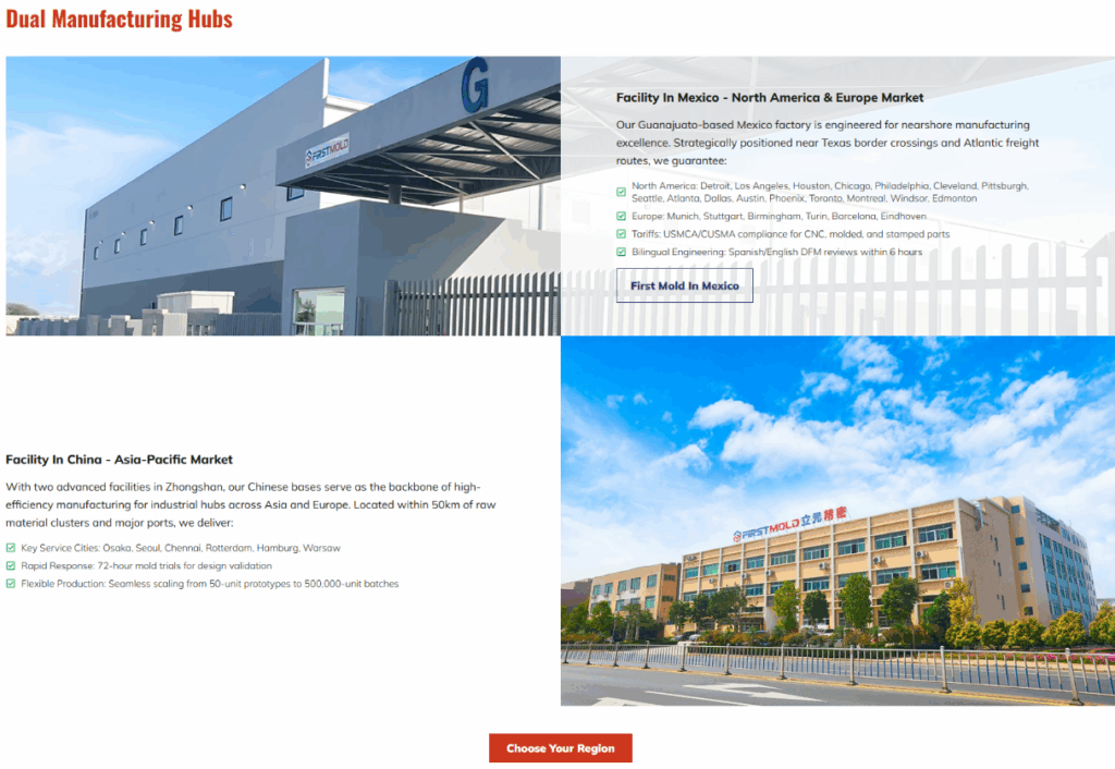 Dual Manufacturing Hubs-Facility in China - Asia-Pacific Market-Facility in Mexico - North America & Europe Market