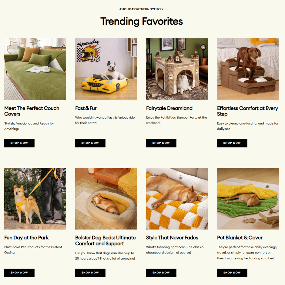 Trending Favorites Grid - Editorial Vibe