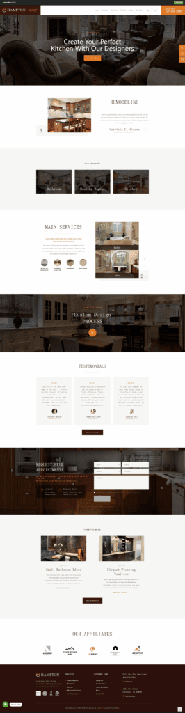 Example Use Cases of Hampton-Style WordPress Sites-Interior Design Portfolios