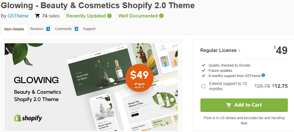 Glowing – Beauty Cosmetics (Shopify 2.0 theme)