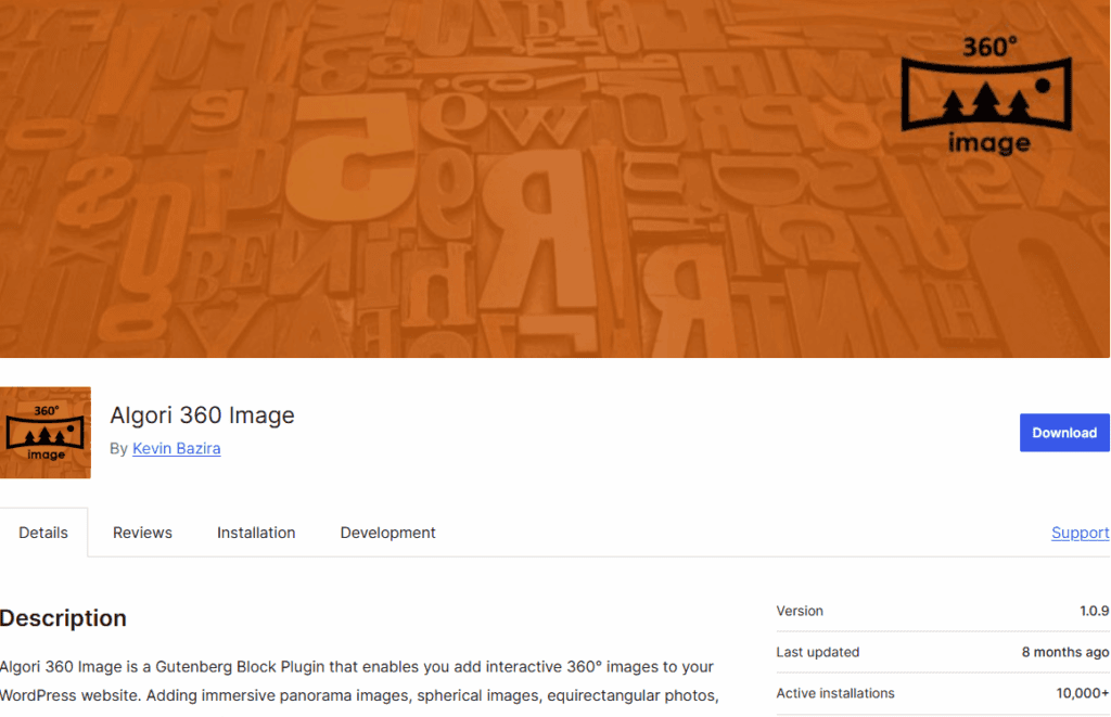 Popular Free 360 Viewer WordPress Plugins-Algori 360 Image