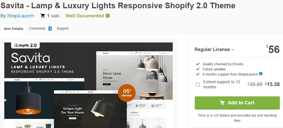 Savita (Lamp & Luxury Lights Shopify 2.0 Theme)