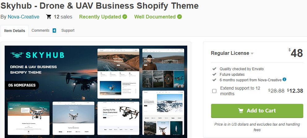 Skyhub (Drone & UAV Business Shopify Theme)