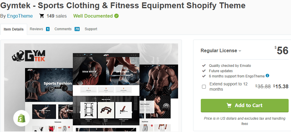 Gymtek - Sports Clothing & Fitness Equipment Shopify Theme