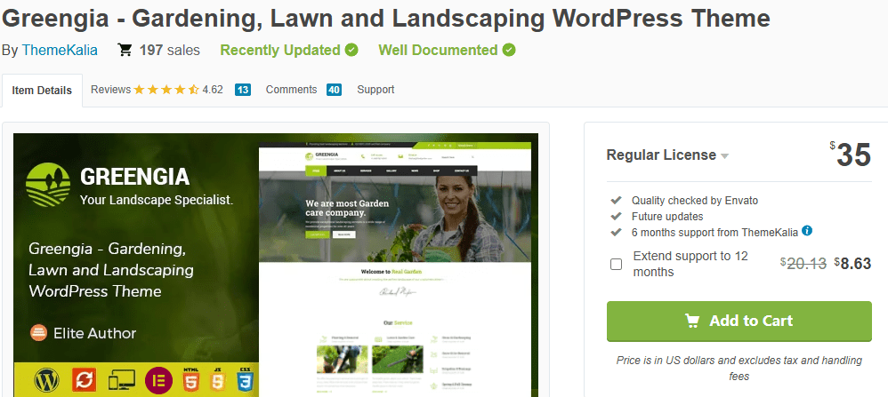 Greengia – Landscaping WordPress Theme