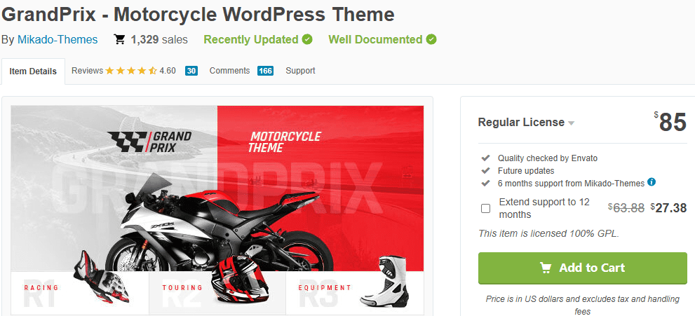 GrandPrix – Motorcycle WordPress Theme-Best Motorcycle WordPress Themes Compared 2025