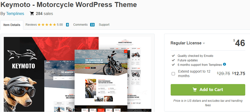 KeyMoto – Motorcycle WordPress Theme-Best Motorcycle WordPress Themes Compared 2025