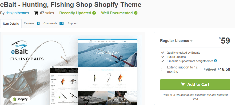 eBait – Fishing Products Store Shopify Theme-Top Fishing and Outdoor Store Themes Compared