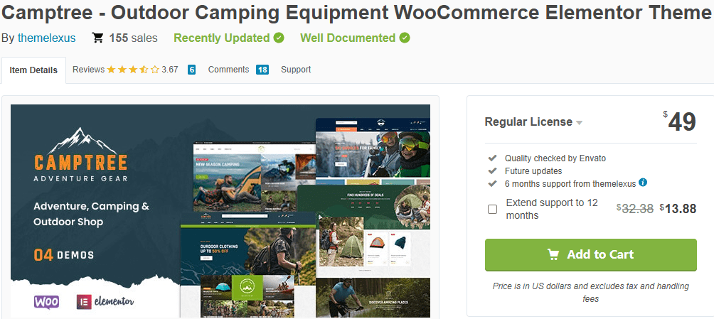 Camptree – Outdoor WordPress Theme-Top Fishing and Outdoor Store Themes Compared