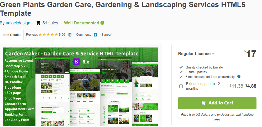 Green Plants – Garden Care Service HTML5 Template