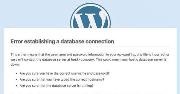 WordPress Database Connection Error: Meaning & Design Impact-Error establishing a database connection