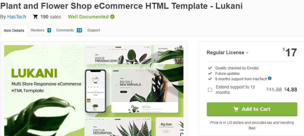 Lukani – Plant & Flower Shop HTML eCommerce Template (HTML5)