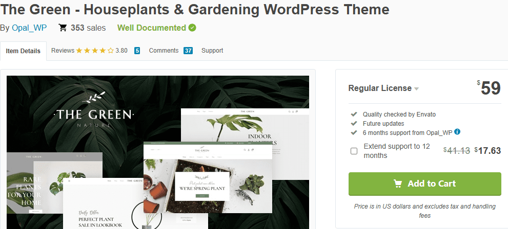 The Green – Houseplants & Gardening WordPress Theme