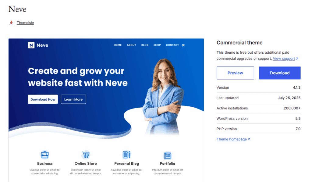 Free WordPress Themes Inspired by Shein-Neve by ThemeIsle