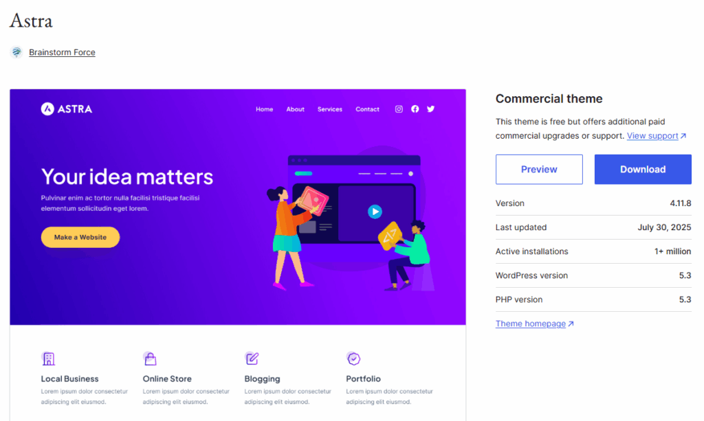 Free WordPress Themes Inspired by Shein-Astra (Free Version)
