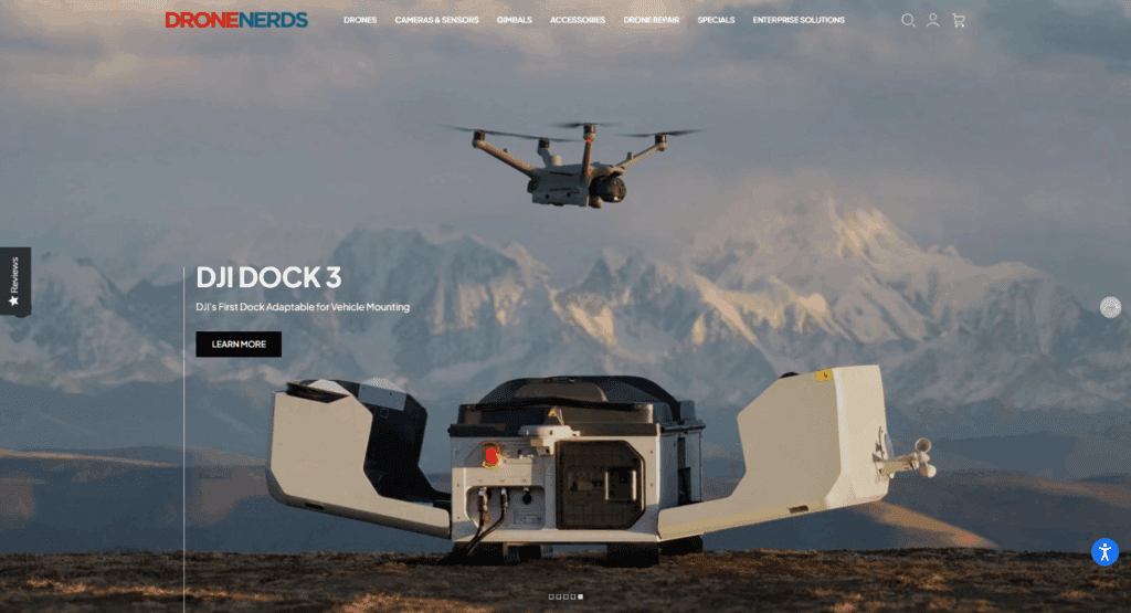 Drone Nerds Shopify Website Construction Case Study-Homepage Hero: Establishing Authority Immediately