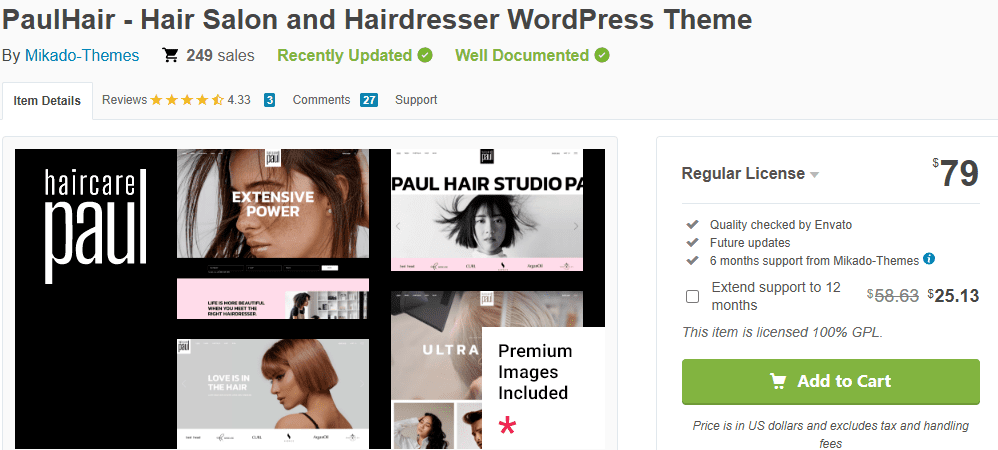PaulHair – Hair Salon & Hairdresser Theme-Top WordPress Themes for Hairdressers and Salons