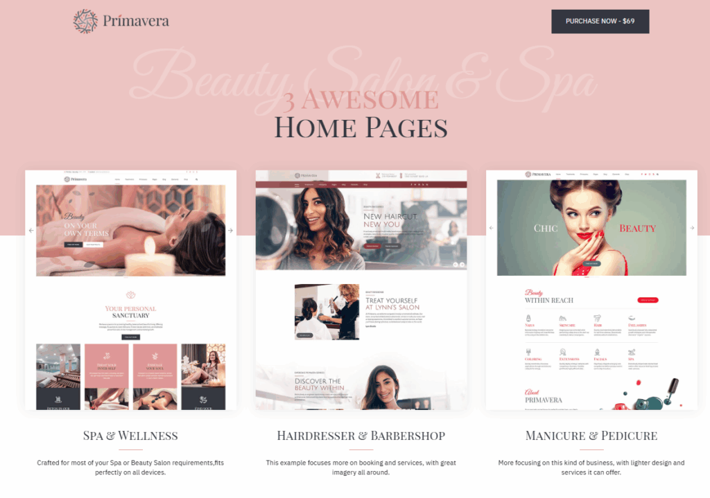 Primavera – Beauty Salon & Spa Theme