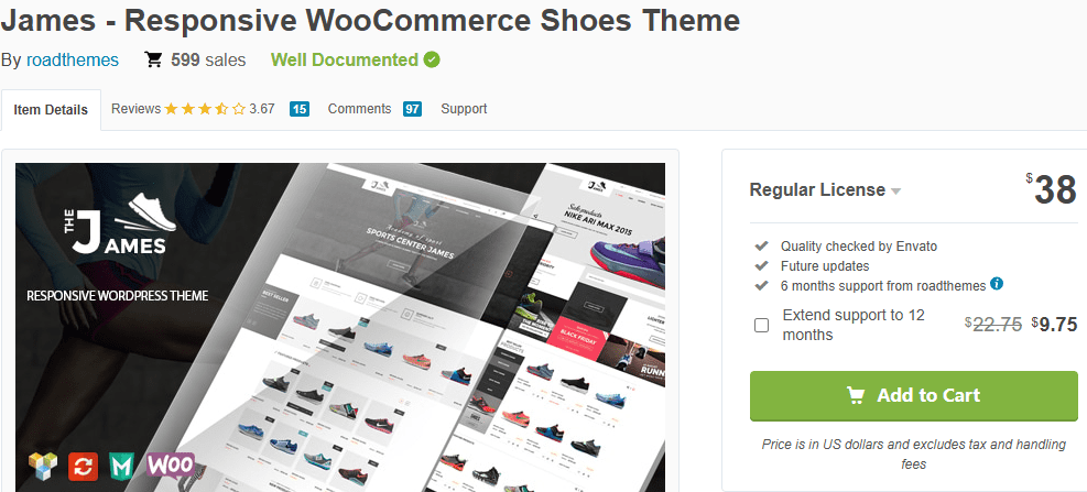 James – Responsive WooCommerce Shoes Theme-Best WordPress Themes for Shoe E-commerce Stores