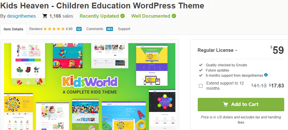 Top WordPress Themes for Summer Camps and Tours-Individual Theme Strengths & Weaknesses-Kids Heaven – Kids Education