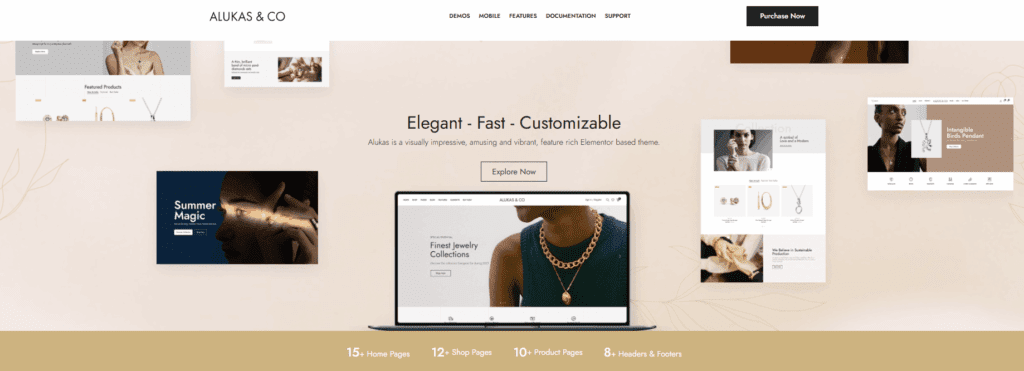 Alukas: Modern Jewelry Store WordPress Theme