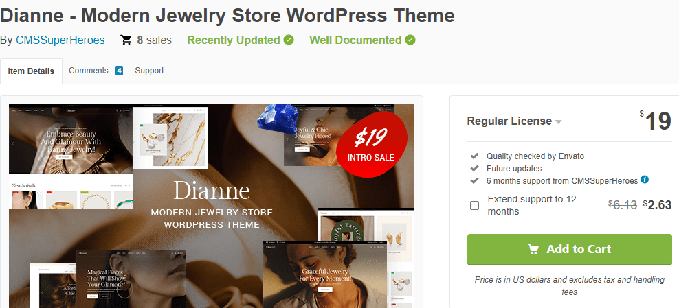 Best WordPress Themes for Online Jewelry Stores-Dianne: Elegant Jewelry Store Theme