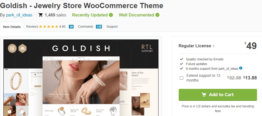 Best WordPress Themes for Online Jewelry Stores-Goldish: Jewelry WooCommerce Theme