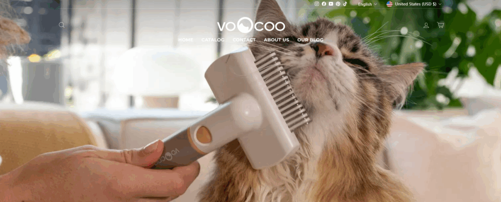 Voocoo Shopify Website Build for Pet Lovers-Our Approach to Shopify Website Construction-Designing the Customer Journey-Hero Banner and First Impressions