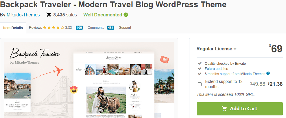 Backpack Traveler – Modern Travel Blog-Best Travel WordPress Themes for 2025