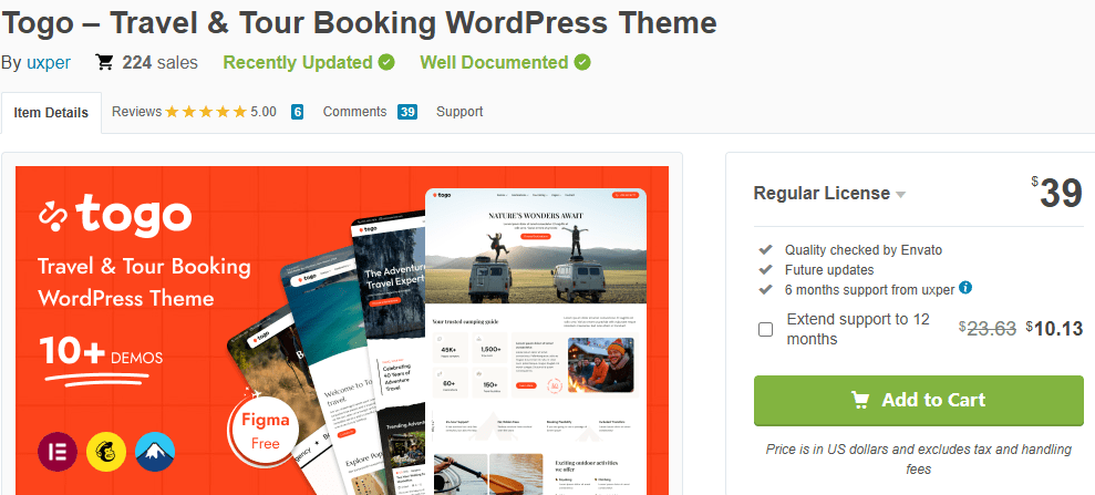 Togo – Travel & Tour Booking-Best Travel WordPress Themes for 2025